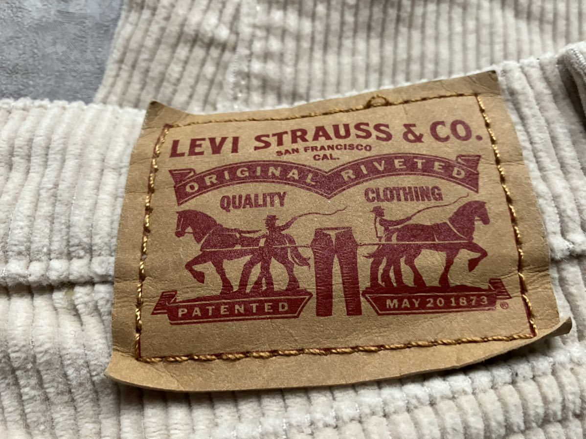 即決 リーバイス Levi's BOY JEAN コーデュロイ 秋冬 カラージーンズ 淡い ベージュ系色 ホワイトタブ スモールe テーパード W27 太畝_画像8