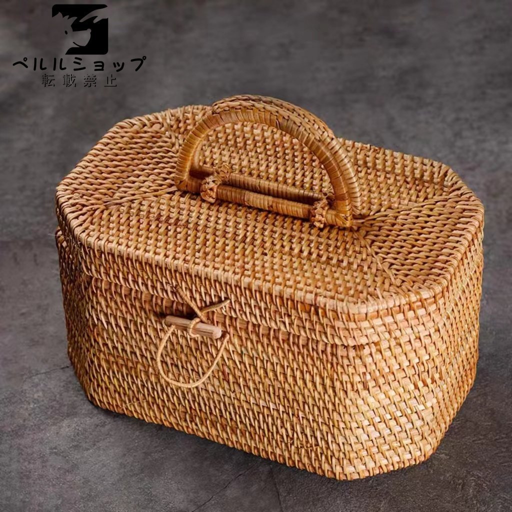  handmade rattan made tea utensils storage case in the case suitcase basket 