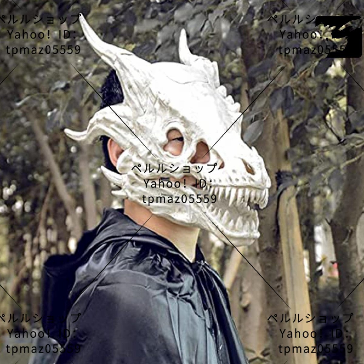 ドラゴン スケルトン ハロウィン 顎が可動するシミュレーション ドラゴン フェイス カバー ホラー恐竜フェイスカバー パーティー用品_画像3
