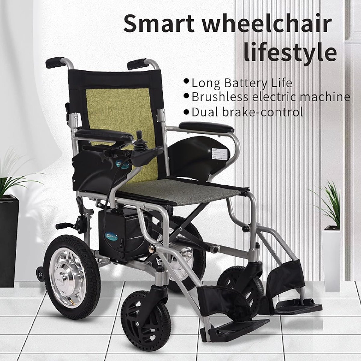  light weight electric wheelchair 360° control armrest intelligent brake system 23Km durability 220 pound load outdoors travel home use wheelchair 
