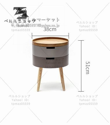 円型サイドテーブル 寝室 リビング飾り台 茶具置き　2段収納　組み立て不要　直径38*高さ51㎝_画像5