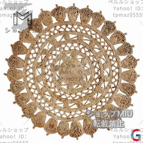  west coastal area manner natural material flax yellow flax India flax .. carpet round jute rug rug rug size approximately 120cm×120cm hand made interior 