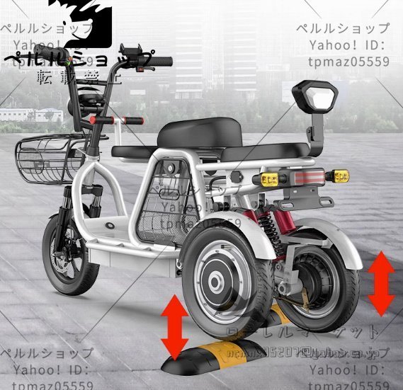 超人気 大人用3輪電動自転車電動スクーター付き電動ロック付き高速バッテリー充電器帽子付きショッピング用500W電動自転車48V 11A H12_画像2