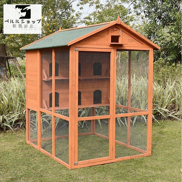  bird cage is . transparent . door holiday house breeding cage small animals outdoors for construction type natural Japanese cedar material turning-over prevention . corrosion material wooden 