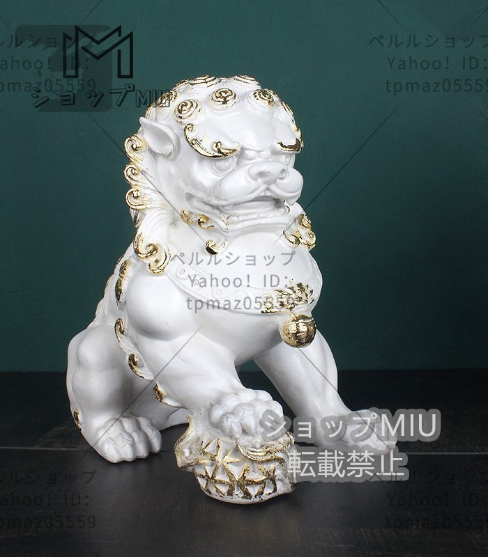  oriental sculpture lion lion image set animal desk sculpture carving image ornament figyu Lynn objet d'art interior .. thing resin hand made 
