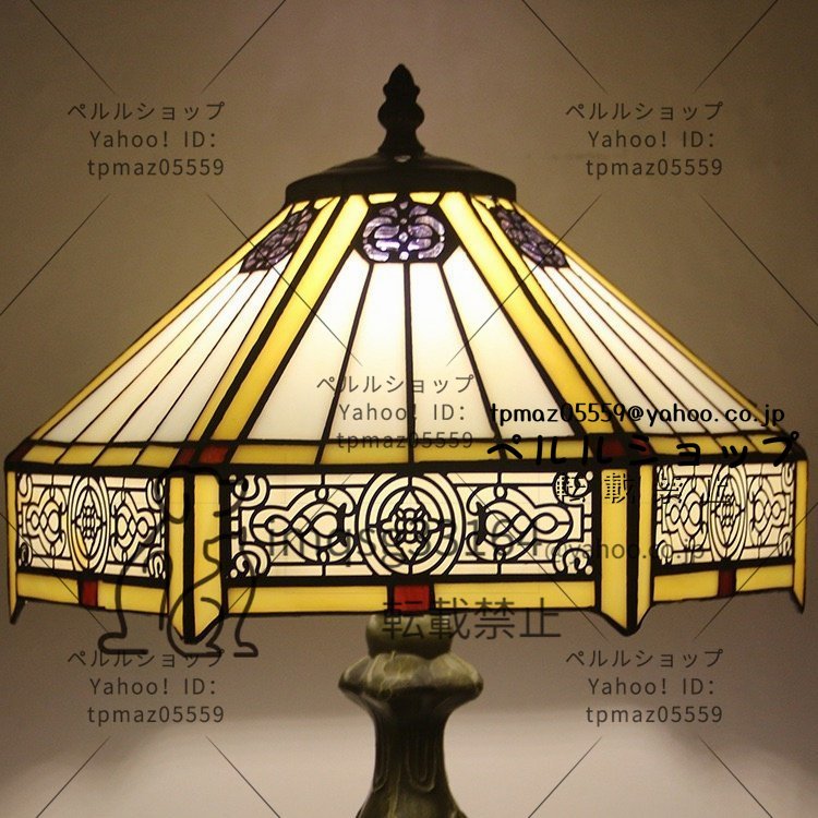 ステンドランプ 照明 ステンドグラス アンティーク レトロな雰囲気 ティファニー テーブルスタンド 室内装飾_画像2