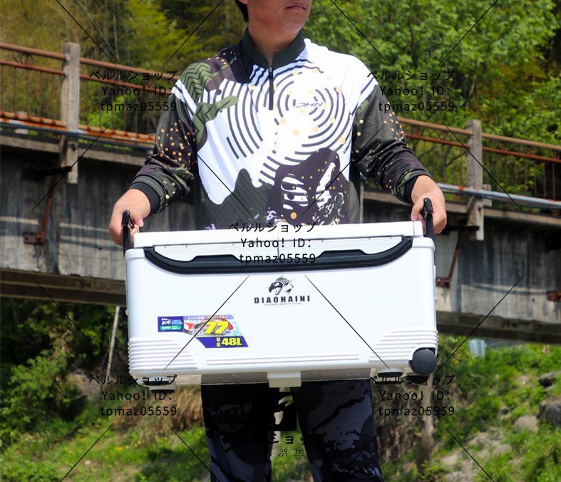 釣りにアウトドアに活躍!大型 48L クーラーボックス 移動に便利 釣りにアウトドアに活躍!大型 48L クーラーボックス 移動に便利