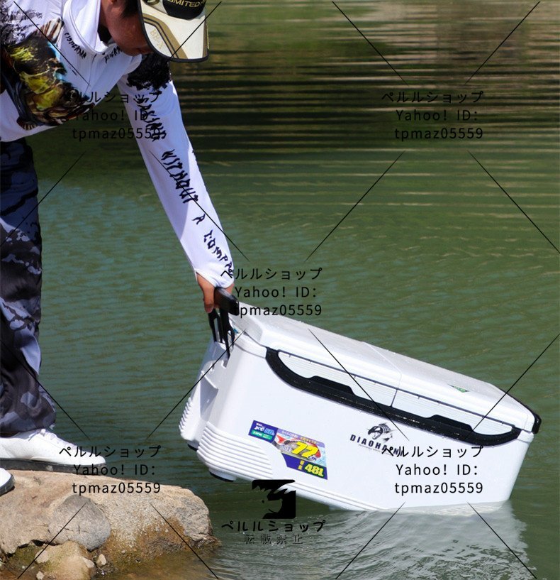 釣りにアウトドアに活躍!大型 48L クーラーボックス 移動に便利 釣りにアウトドアに活躍!大型 48L クーラーボックス 移動に便利