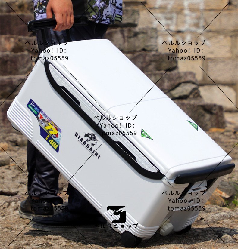 釣りにアウトドアに活躍!大型 48L クーラーボックス 移動に便利 釣りにアウトドアに活躍!大型 48L クーラーボックス 移動に便利