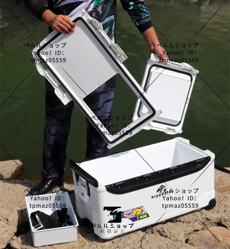 釣りにアウトドアに活躍!大型 48L クーラーボックス 移動に便利 釣りにアウトドアに活躍!大型 48L クーラーボックス 移動に便利