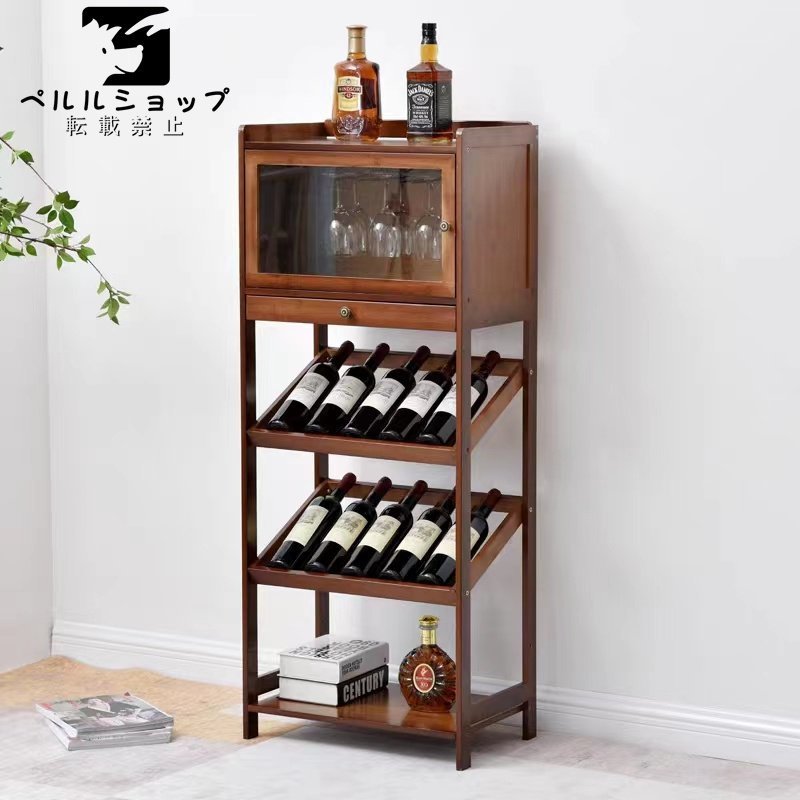 竹製 ワインラック ワインセラー ワイン棚 ワインキャビネット ボトルラック 飾り棚 ディスプレイスタンド インテリアの画像2