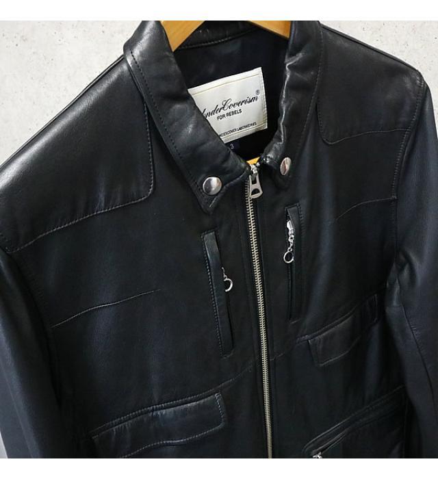  Гиндза магазин undercover кожаный жакет блузон мужской size:3 чёрный 