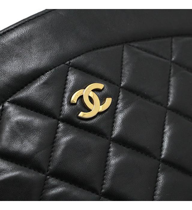 シャネル CHANEL ヴィンテージ マトラッセ 2WAY ハンドバッグ ラムスキン 黒_画像5