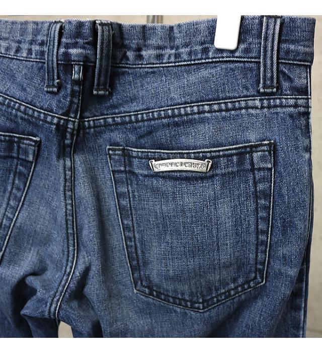 銀座店 クロムハーツ インボイス付き デニムパンツ クロスボタン JVP メンズ size:32 ブルー_画像3