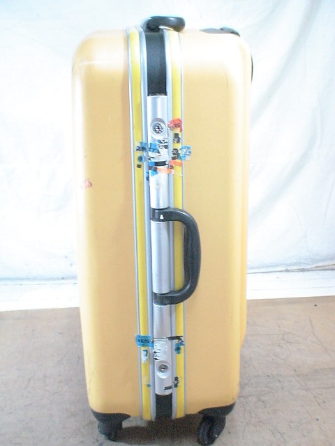 5025 黄色 軽量 TSAロック付 鍵付 スーツケース キャリケース 旅行用 ビジネストラベルバックの画像3