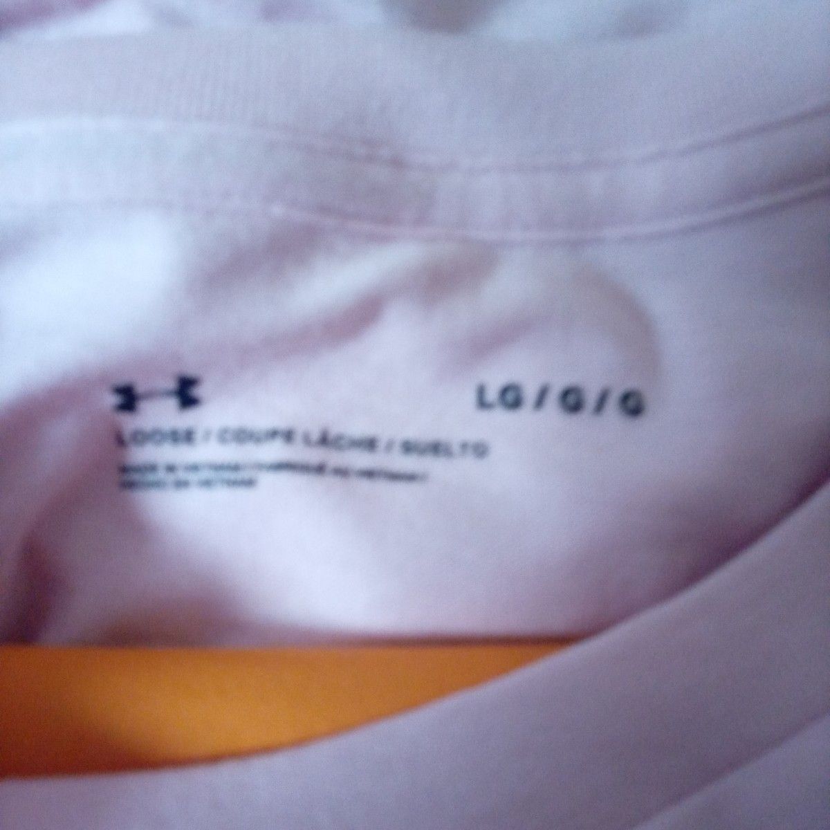  アンダーアーマー ピンク半袖Tシャツ デカロゴ  Lサイズ