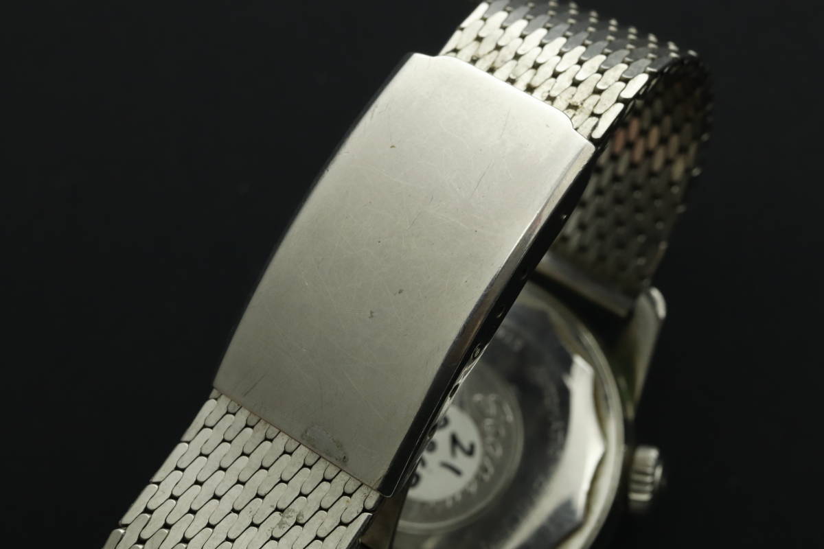 LVSP6-2-33 7T023-4 ENICAR エニカ 腕時計 125/004 シェルパ SUPER DIVETTE デイト 自動巻き 約82g メンズ シルバー ジャンク_画像8