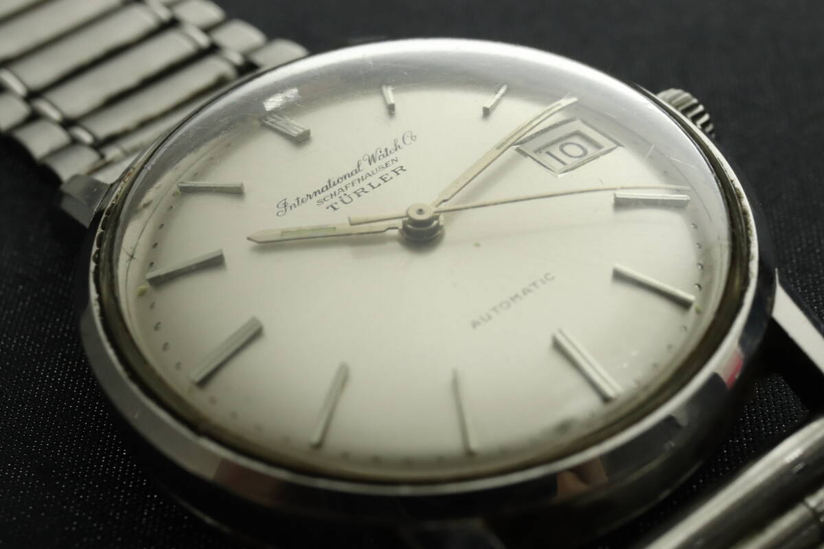 LVSP6-2-123 7T023-94 IWC International Watch Co 腕時計 シャフハウゼン TURLER デイト 自動巻き 約66g メンズ シルバー 動作品 中古_画像6