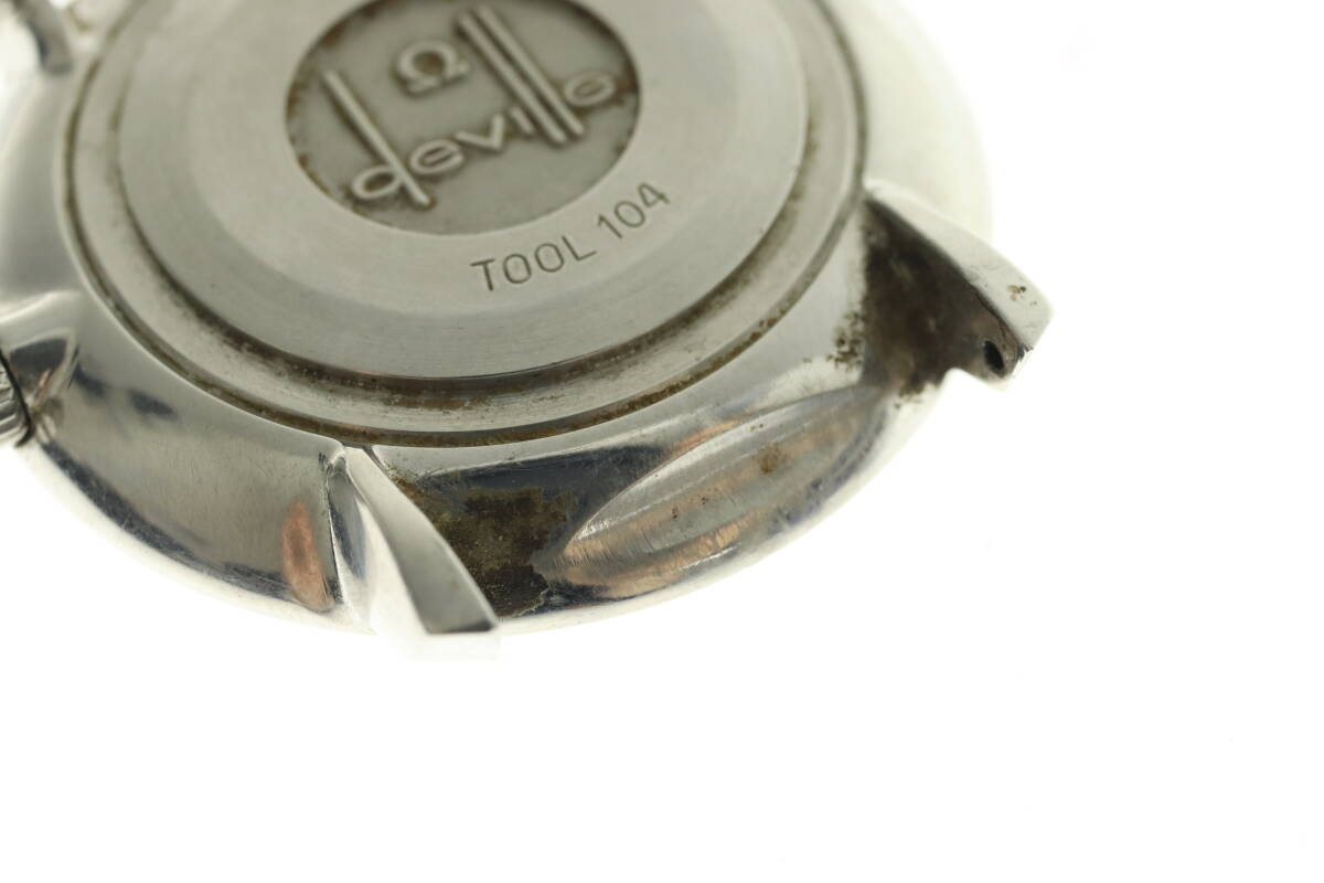 VMPD6-15-15 OMEGA オメガ 腕時計 フェイスのみ TOOL 104 DE VILLE デビル 2針 手巻き 約21g メンズ シルバー 文字盤シルバー 動作品 中古_画像5