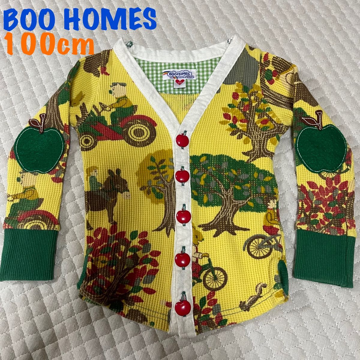 Boo Homes ブーフーウー　綿100% ワッフル素材 カーディガン　春服