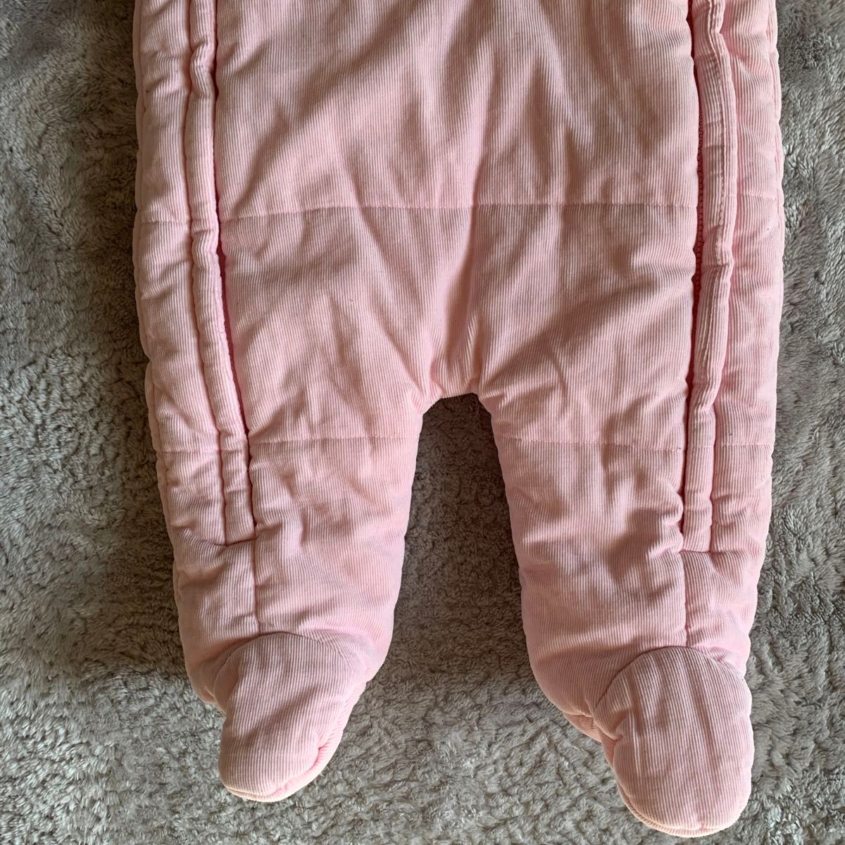 ラルフローレン　ジャンプスーツ ピンク　70cm 防寒着　 カバーオール　足付き ロンパース　女の子　ジャンパージップアップコート