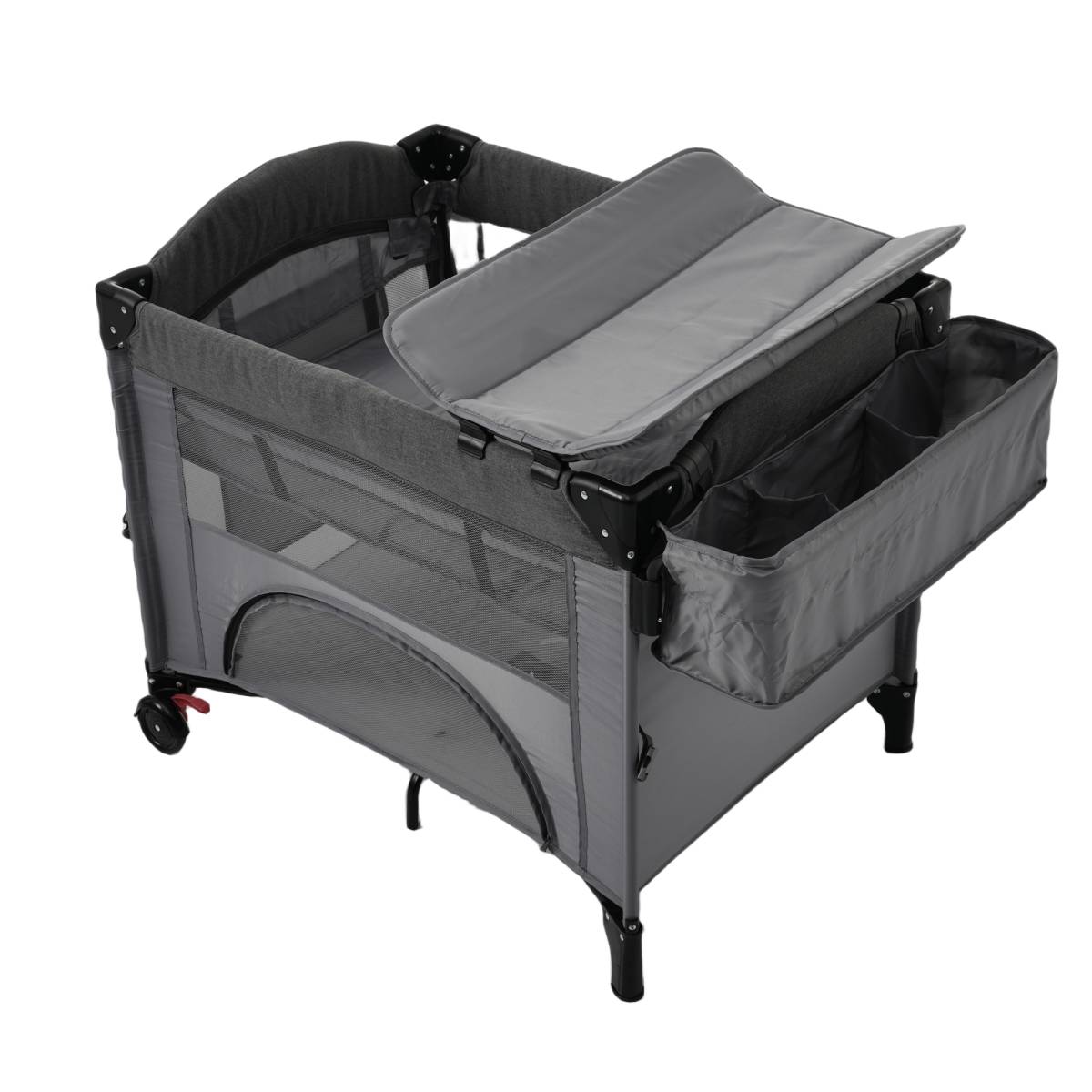  crib playpen folding ... bed diapers change table attaching play yard . daytime . mat carry bag attaching with mattress 