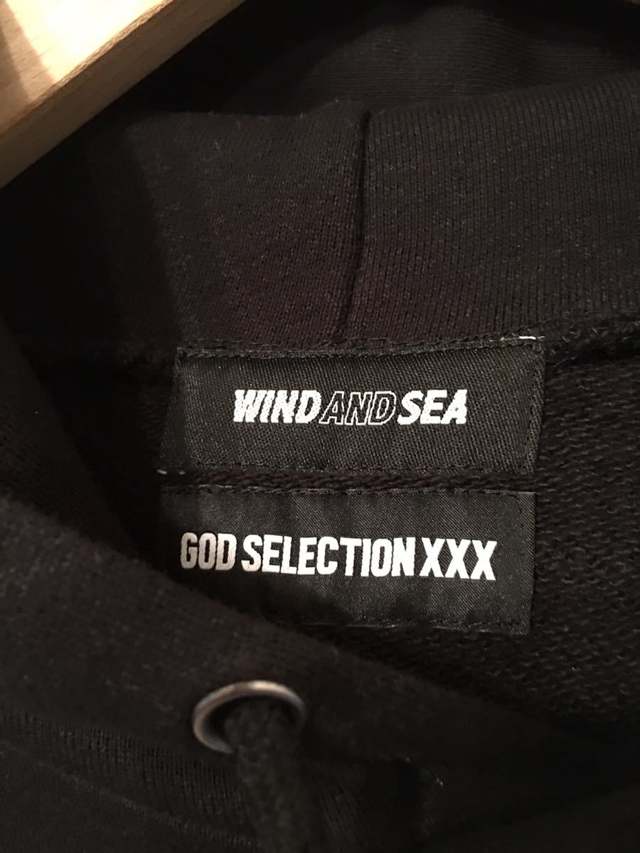 GOD SELECTION XXX × WIND AND SEA ウィンダンシー ゴッドセレクション パーカー L 黒 ブラック_画像2