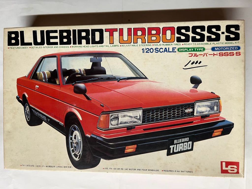 1/20 エルエス BLUEBIRD SSS-S TURBO 日産 ブルーバード ターボ LS 白ボディー モーターライズorディスプレイ 脱落ジャンク品_画像1