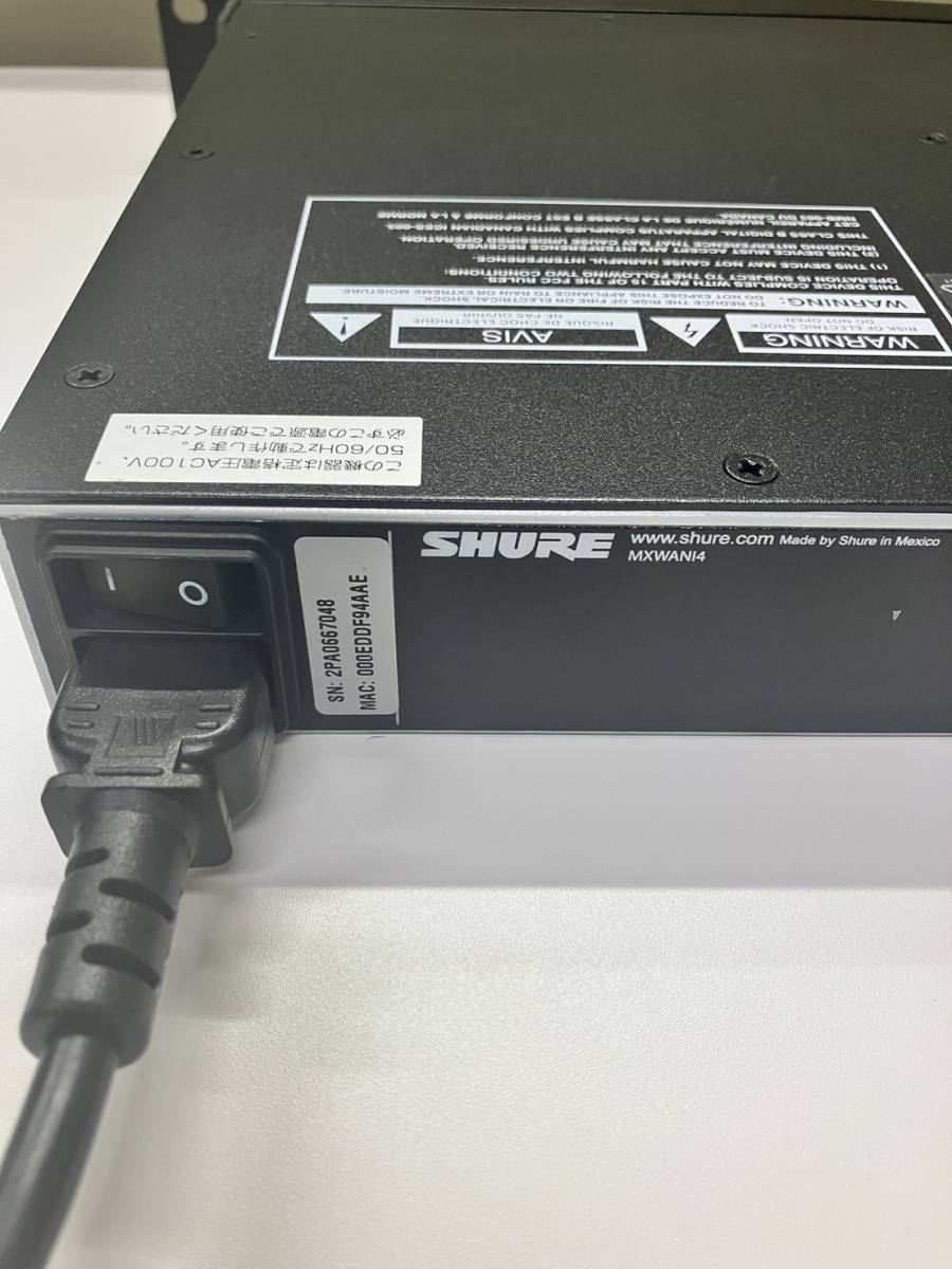 【現状品】SHURE MXWANI4 Microflex オーディオネットワークインターフェース 4チャンネルモデル DANTE対応 通電確認済の画像9