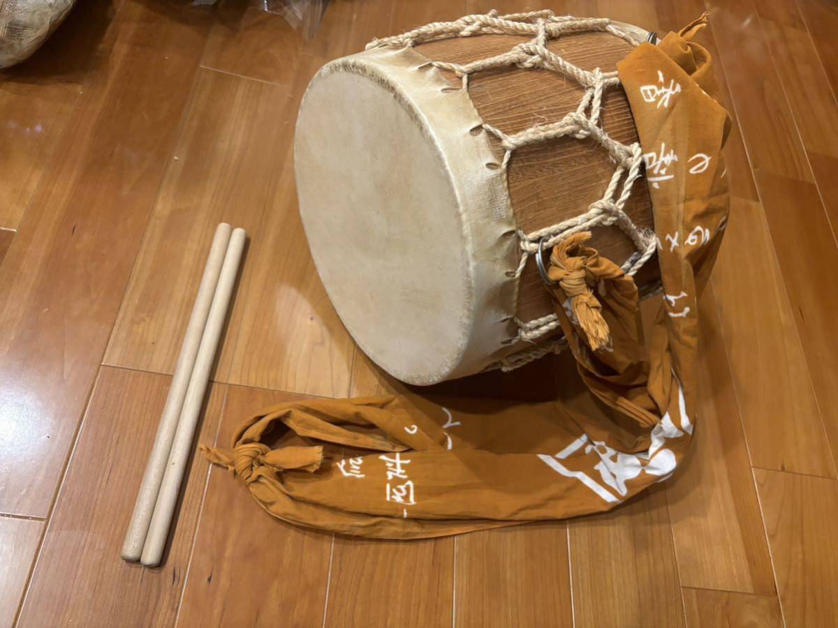  okedo-daiko . futoshi hand drum, chopsticks,.. strap . set 