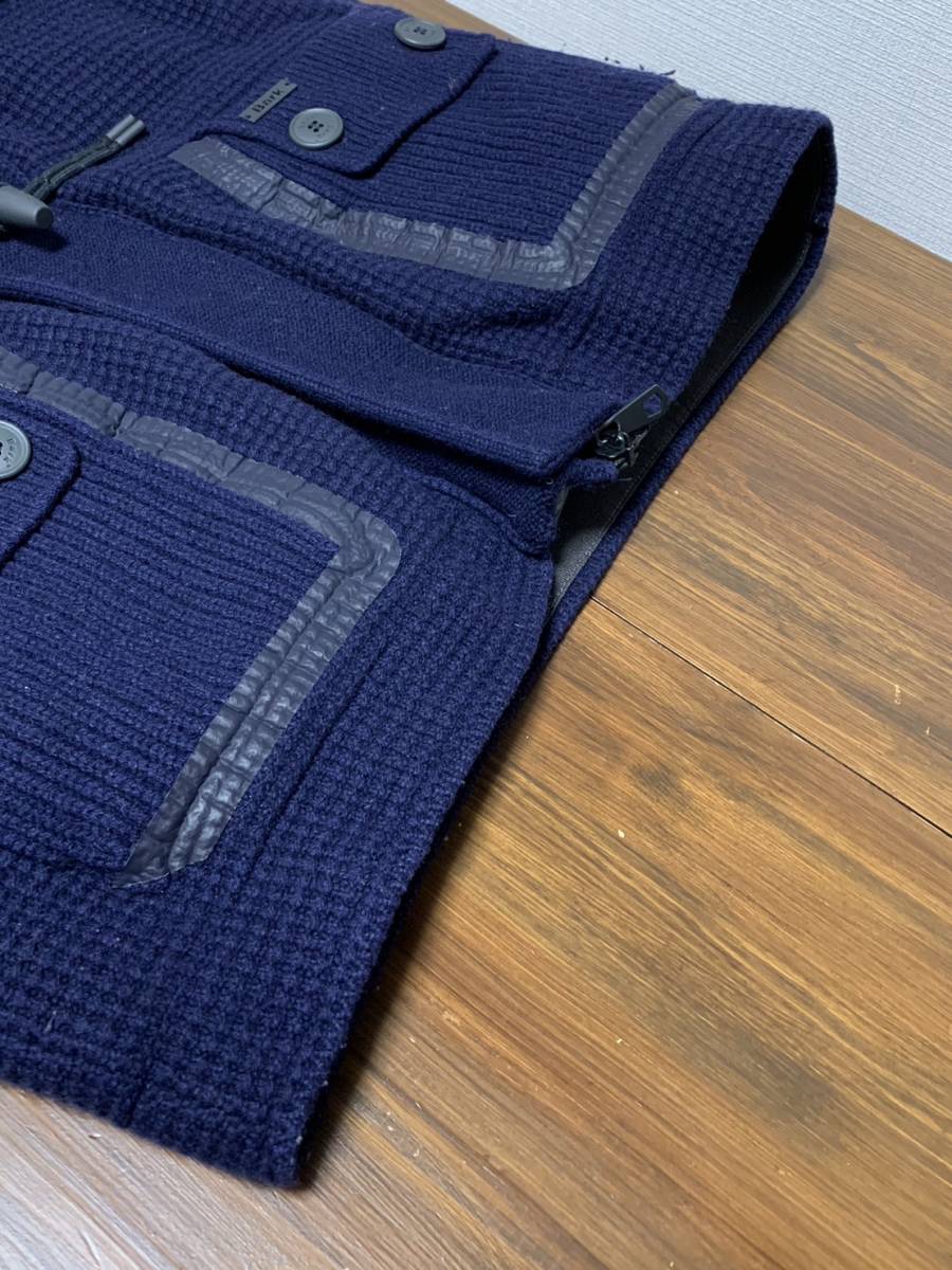 [BARK] cotton inside knitted duffle coat XS navy Italy made Burke 