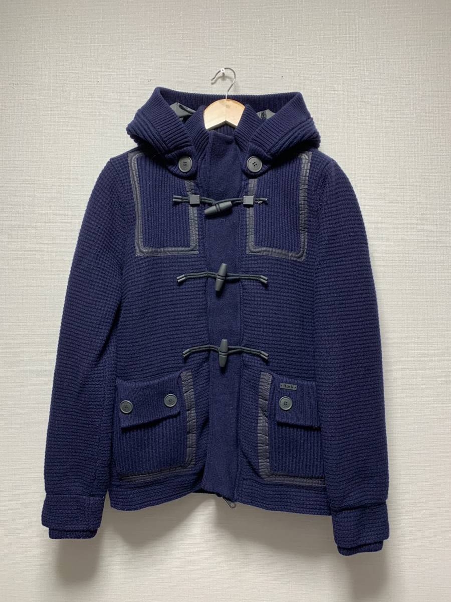 [BARK] cotton inside knitted duffle coat XS navy Italy made Burke 