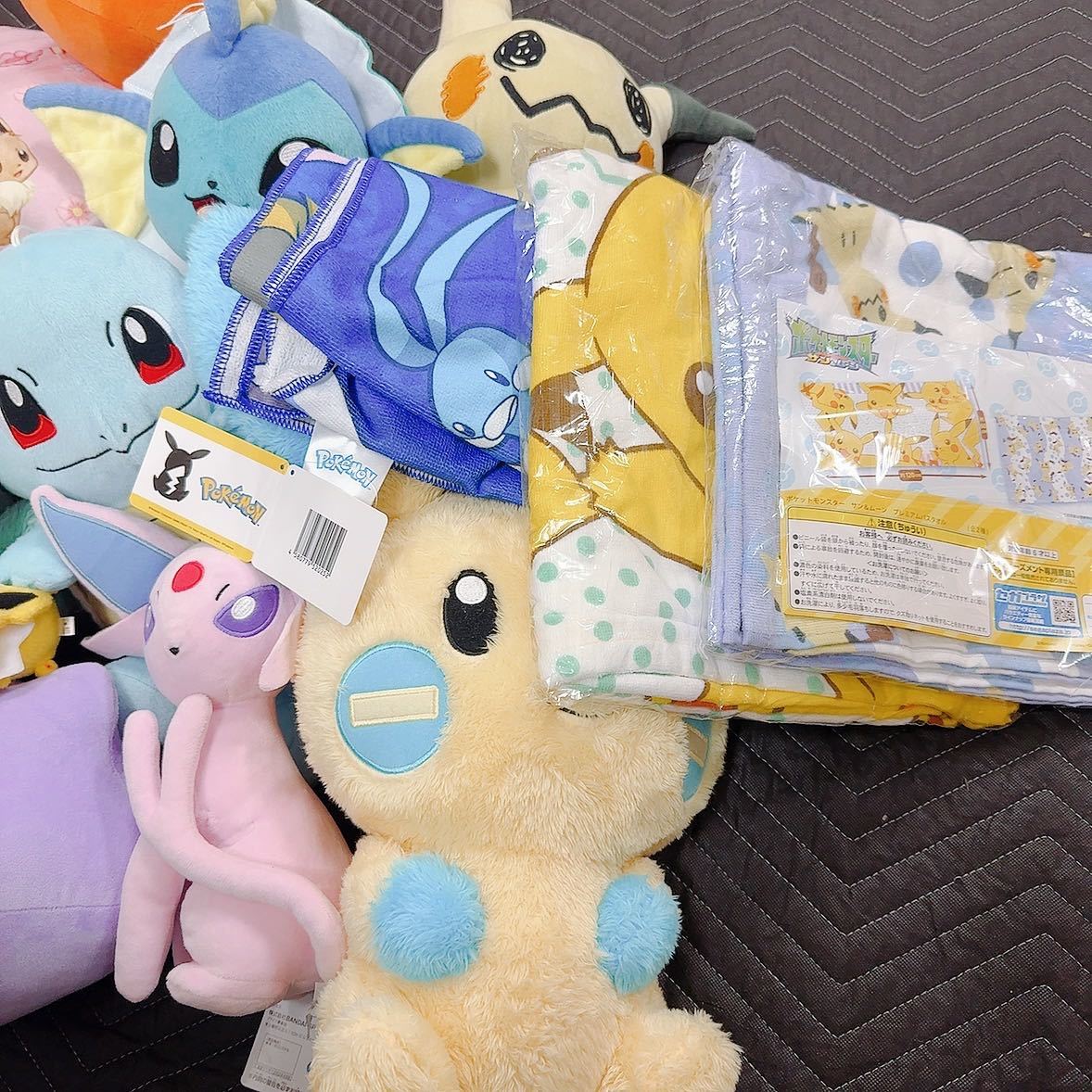 ④まとめ売り ポケモン ぬいぐるみ ナックラー ホゲータ メタモン エーフィ マイナン ミミッキュ ププリン バスタオル 大量 シャワーズ_画像2