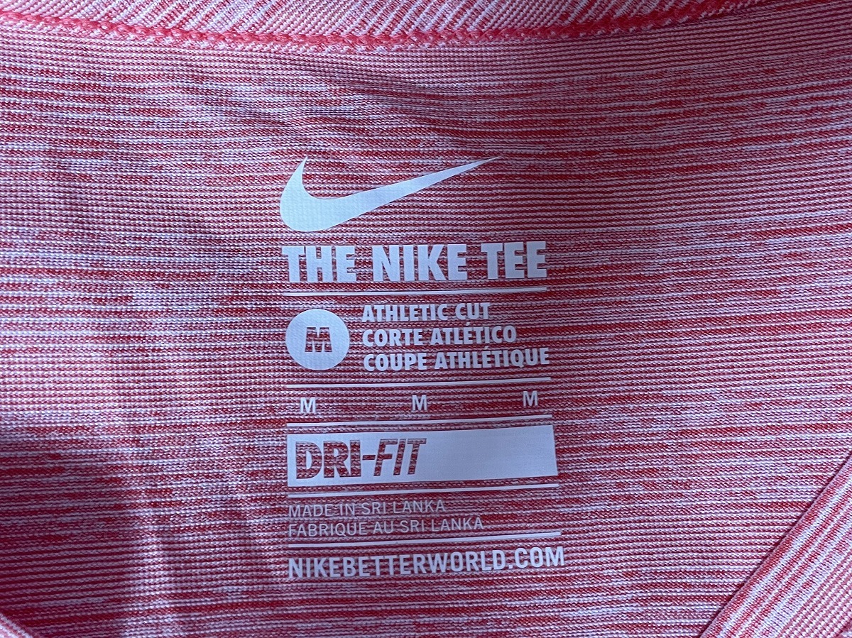 【激安1点のみ 国内正規品】NIKE ナイキ THE NIKE TEE DRI-FIT ドライフィット ポリエステル ボーダー Vネック 半袖 Tシャツ M レッド系_画像5