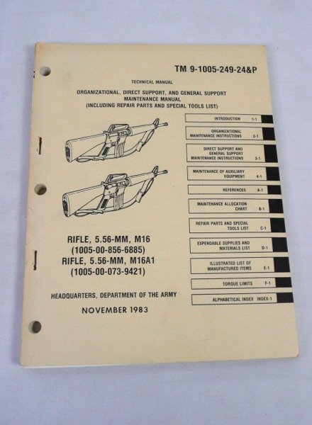 ☆☆M16 / M16A1　メンテナンスマニュアル　TM9-1005-249-24＆P　洋書☆USED品_画像1