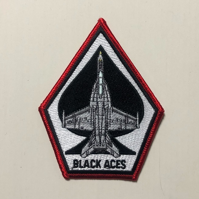 米海軍 VFA-41 "BLACK ACES" 航空機パッチ (五角形・F/A-18F)_画像1