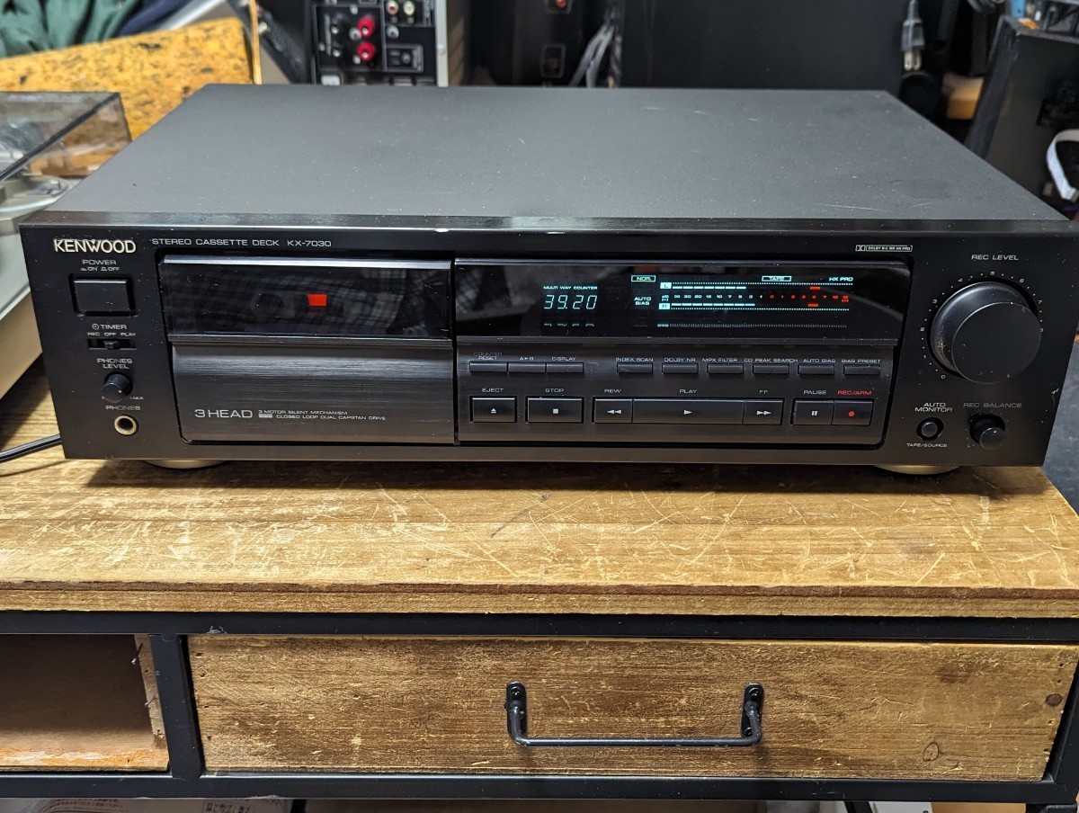 KENWOOD KX-7030 3ヘッドカセットデッキ 再生可保証なし KENWOOD KX-7030 3ヘッドカセットデッキ 再生可保証なし