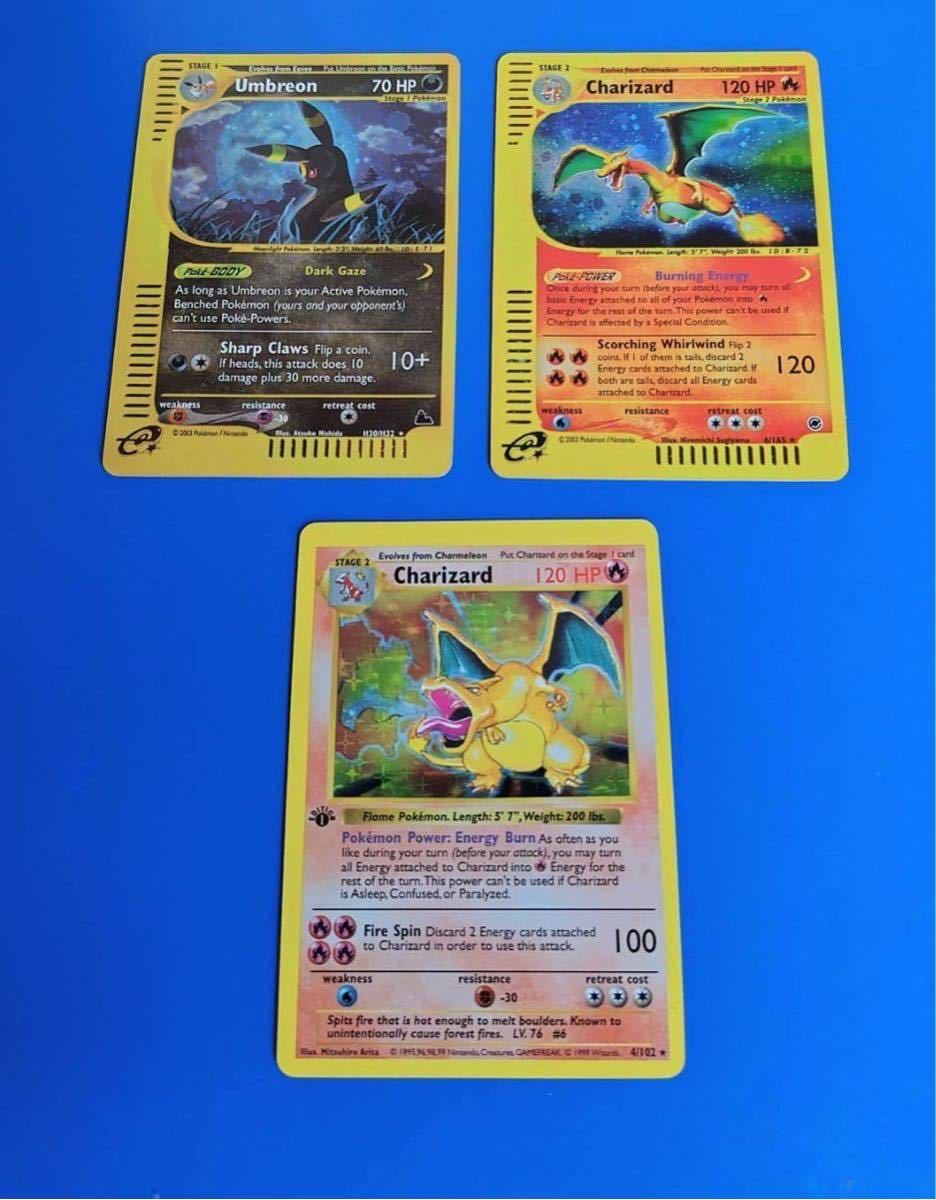 ポケモンカード 海外版 Charizard リザードン Lugia Umbreon Gengar Pikachu 9枚セットpokmon trading card game Base PSA eカード 英語_画像4