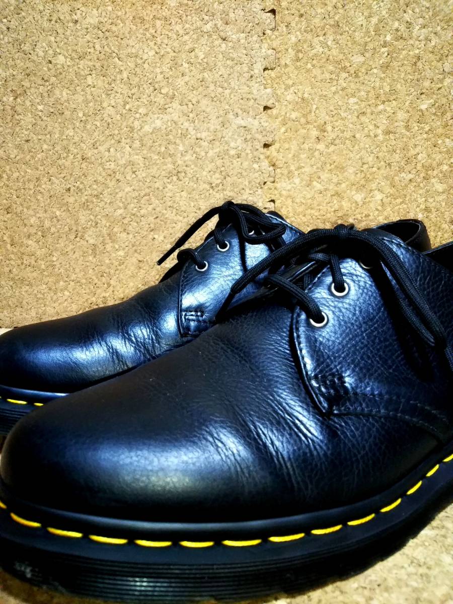 【Dr.MARTENS】ドクターマーチン 1461 3ホールシューズ UK9 (28cm ) OIL LEATHER 3EYE SHOE BLACK オイルレザー 希少レア【美品】_画像1