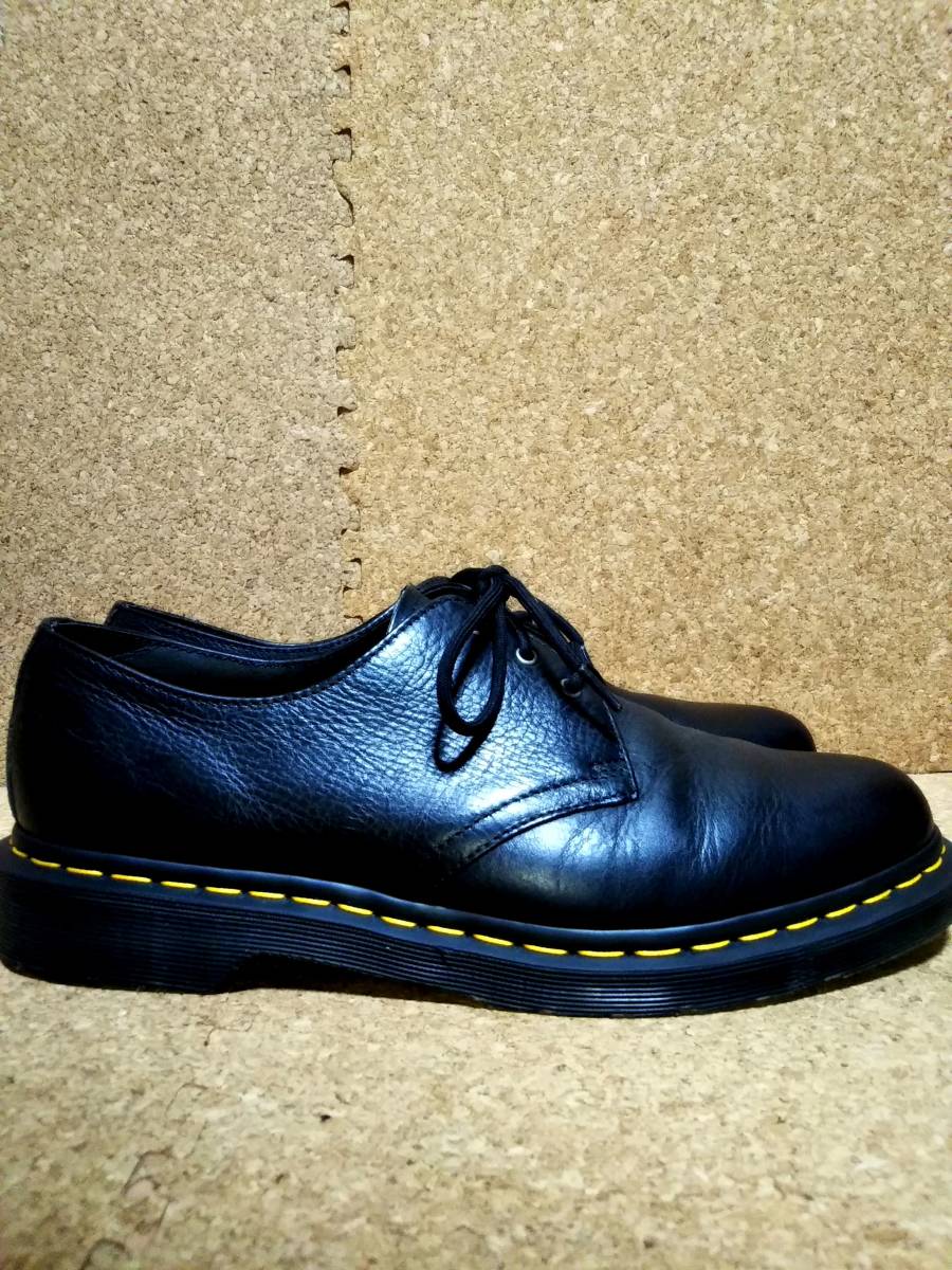 【Dr.MARTENS】ドクターマーチン 1461 3ホールシューズ UK9 (28cm ) OIL LEATHER 3EYE SHOE BLACK オイルレザー 希少レア【美品】_画像4