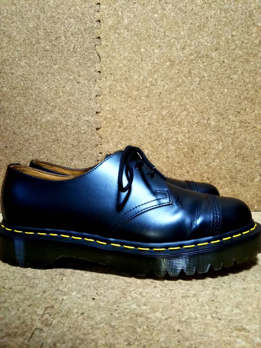 【Dr.MARTENS】ドクターマーチン MIE 1461 BEX TOE CAP 3ホールシューズ UK9 (28cm ) 英国 イングランド製 BLACK 厚底 希少レア【美品】_画像4