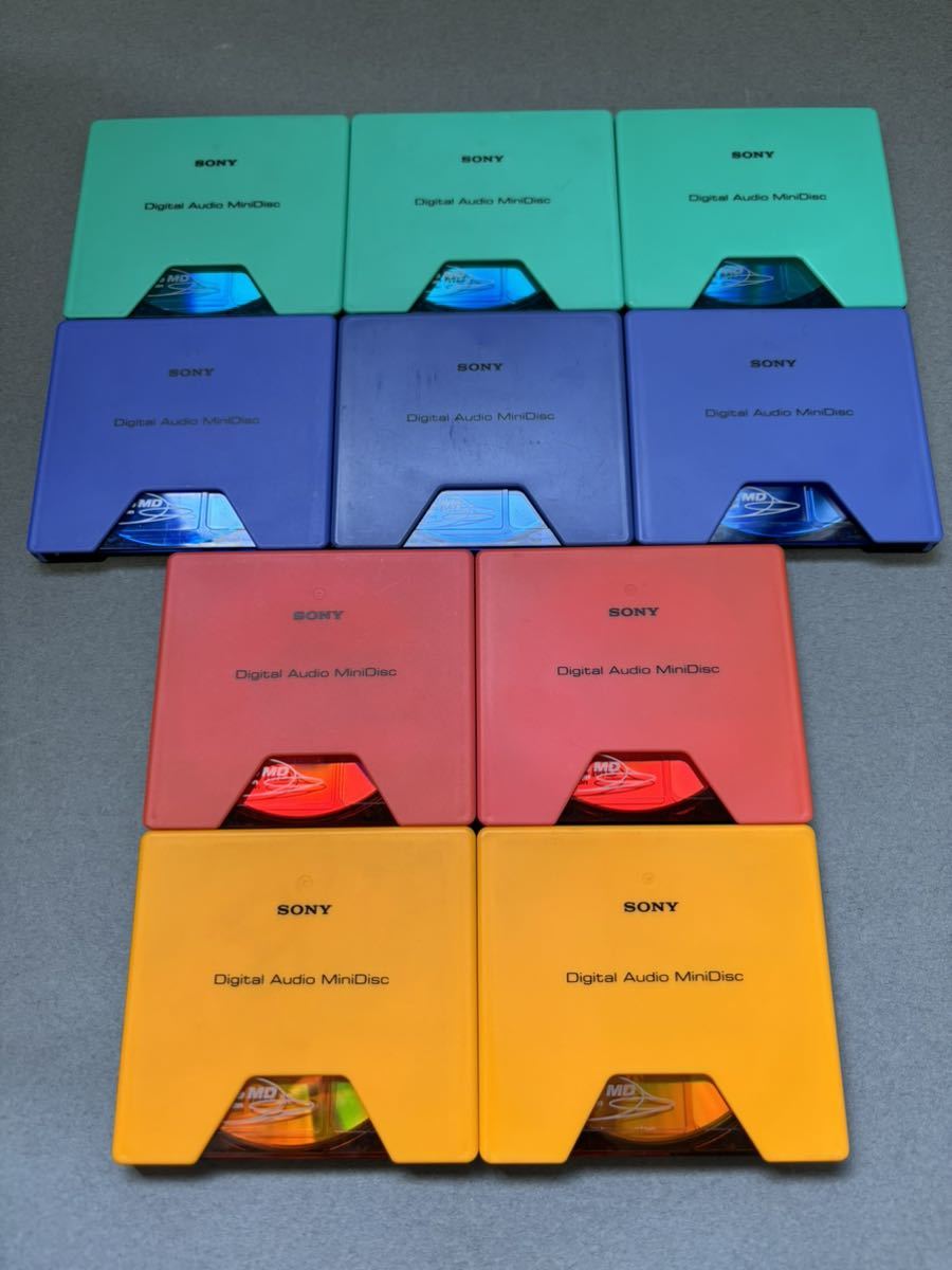 MD ミニディスク minidisc 中古 初期化済 SONY ソニー color collection 74 ジャケットケース付き レア 10枚セットの画像1