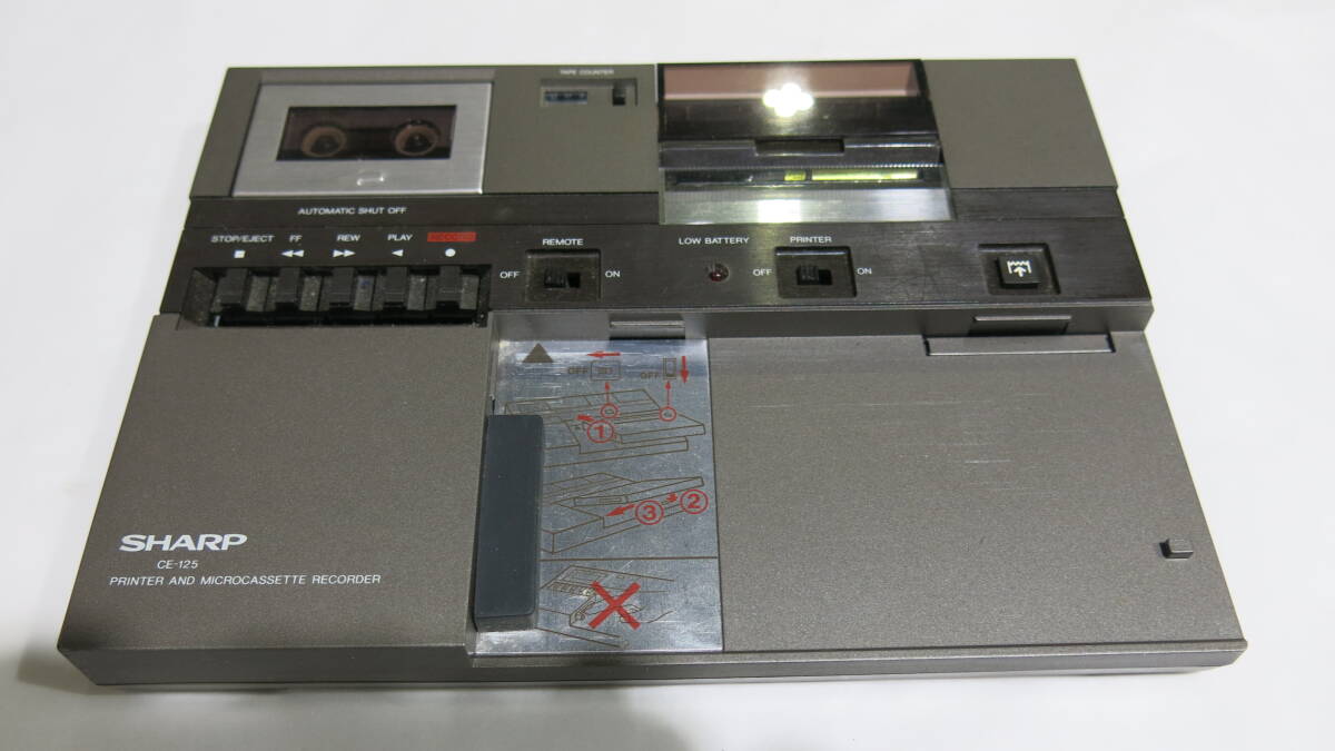  used SHARP printer micro cassette recorder pocket computer system sharp CE-125S power supply adaptor lack of junk scratch equipped 