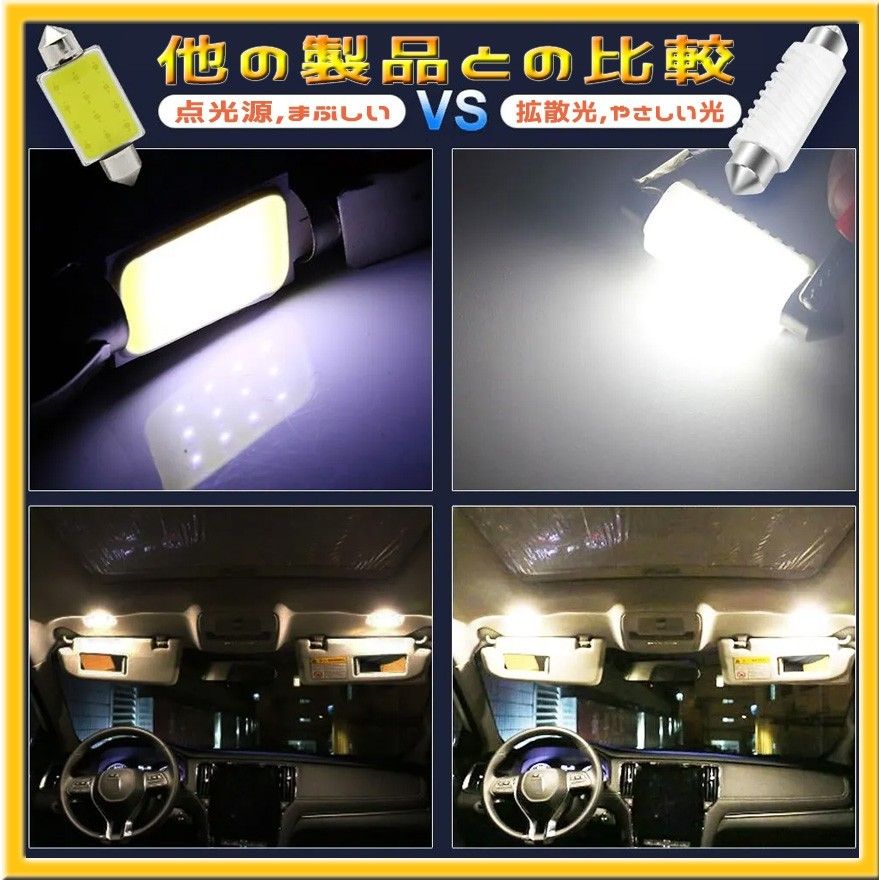 ２個 T10x31mm・C5W・C10W 拡散型LED白 ルームランプなどに最適