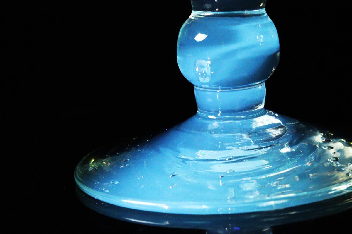 昭和レトロ ウランガラス フリル 氷鉢 径18.5㎝ 氷コップ コレクター放出品[62170tw]_画像9
