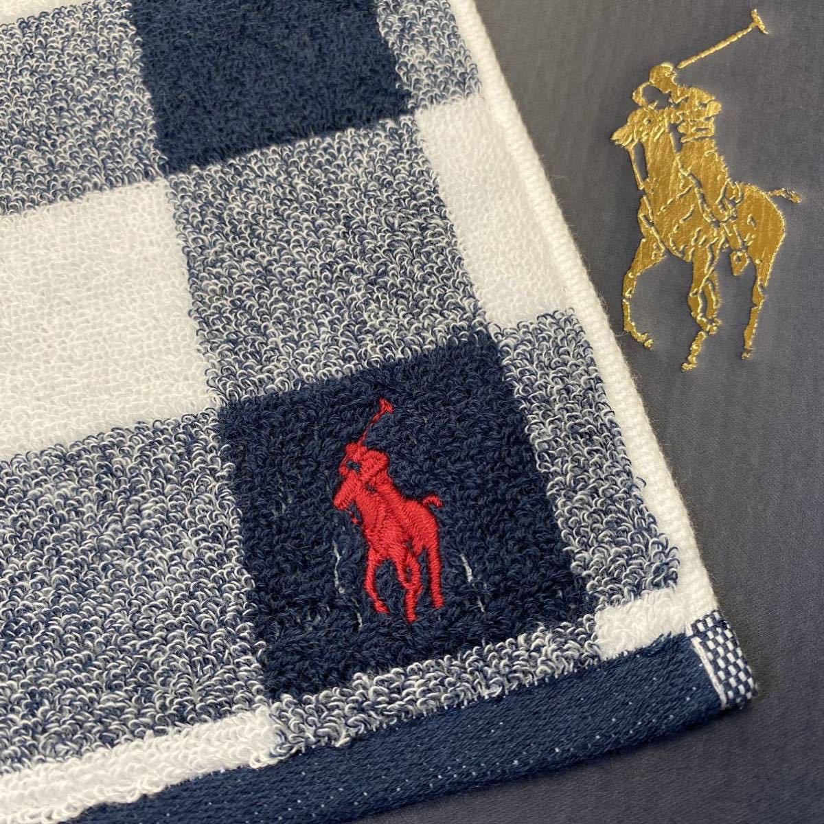 手触り抜群!新品Tag付RALPH LAURENラルフローレン ツカモト正規品VintageカントリーチェックPONY刺繍ミニタオル ハンドタオル ハンカチ約26_RALPH LAURENの世界観色彩観が詰まった一枚