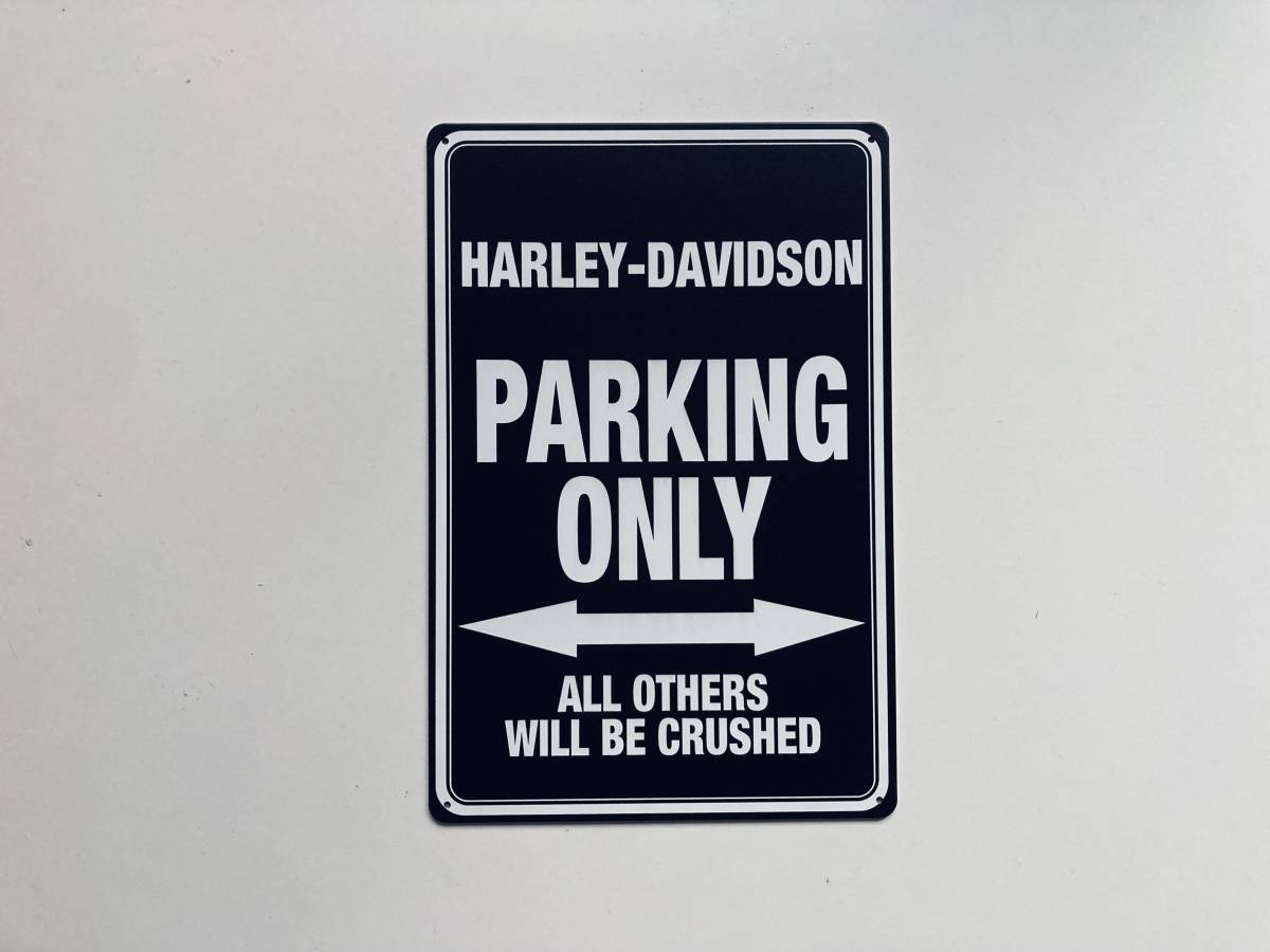 ブリキ看板 20×30㎝ HARLEY-DAVIDSON PARKING ONLY ハーレー バイク 駐車場用 雑貨 ガレージ スチール インテリア 防水 使用 新品 P743_画像4