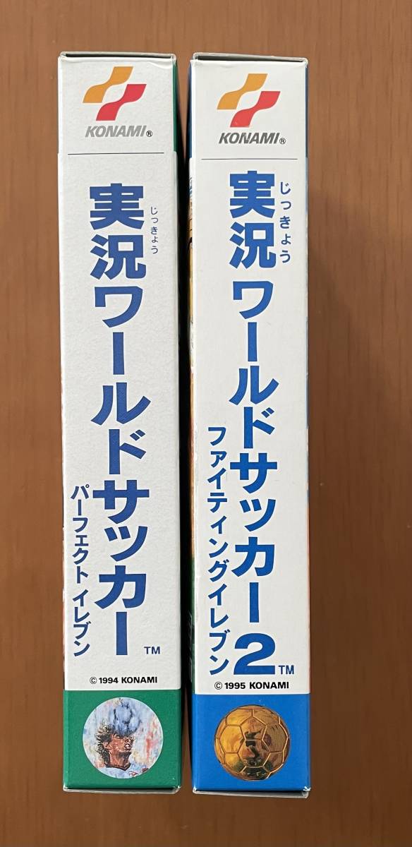 ◇美品◇KONAMI 実況ワールドサッカー1・2 パーフェクトイレブン／ファイティングイレブン　箱説ハガキ付き_画像3