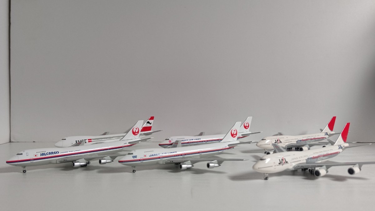 1/500 hogan JAL JAPAN AIRLINES 日本航空 BOEING 747-400D / 747-400D / 747-200 / 747-200 / 747-200F / 747-00F 6機セット の画像2