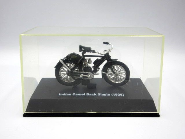 ■ニューレイ製 INDIAN インディアン Camel Back S ingle 1906年 ミニバイク オートバイ コレクション ブラック×シルバー系 おもちゃ 置物の画像7